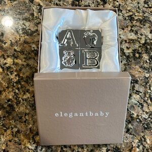 Silver bank bank by elegant baby.